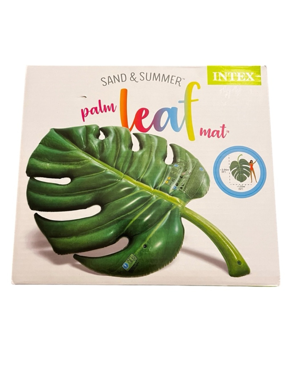 Intex Palm Leaf Pool Float Inflatable Mat Raft Large 81” x 52” - Picture 4 of 11